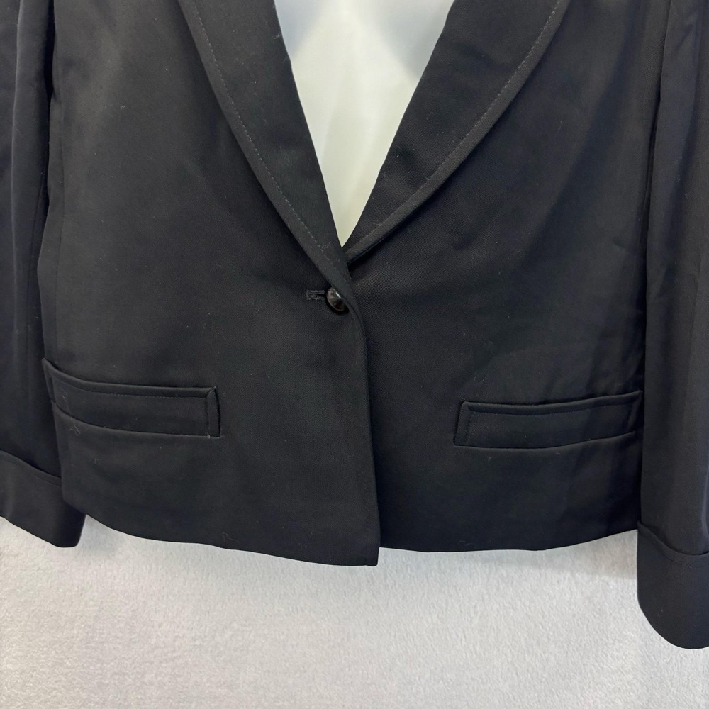 Valentino Blazer Jacket Womens Medium Black Single Button Lined Classic Office - Picture 5 of 16